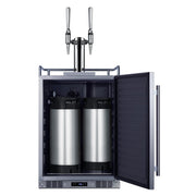 Summit Commercial Outdoor Rated Double Tap Nitro Infused Coffee Dispenser / Kegerator w/ Shelves - SBC682NCFTWIN - Fire Pit Oasis