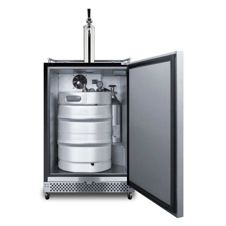 Summit Commercial Outdoor Rated Single Tap Beer Dispenser / Kegerator w/ TapLock - SBC696OSTL - Fire Pit Oasis