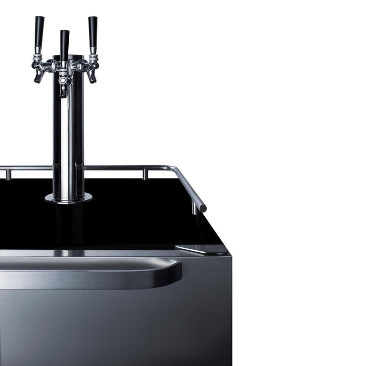 Summit Commercial Outdoor Rated Triple Tap Beer Dispenser / Kegerator - SBC696OSTRIPLE - Fire Pit Oasis