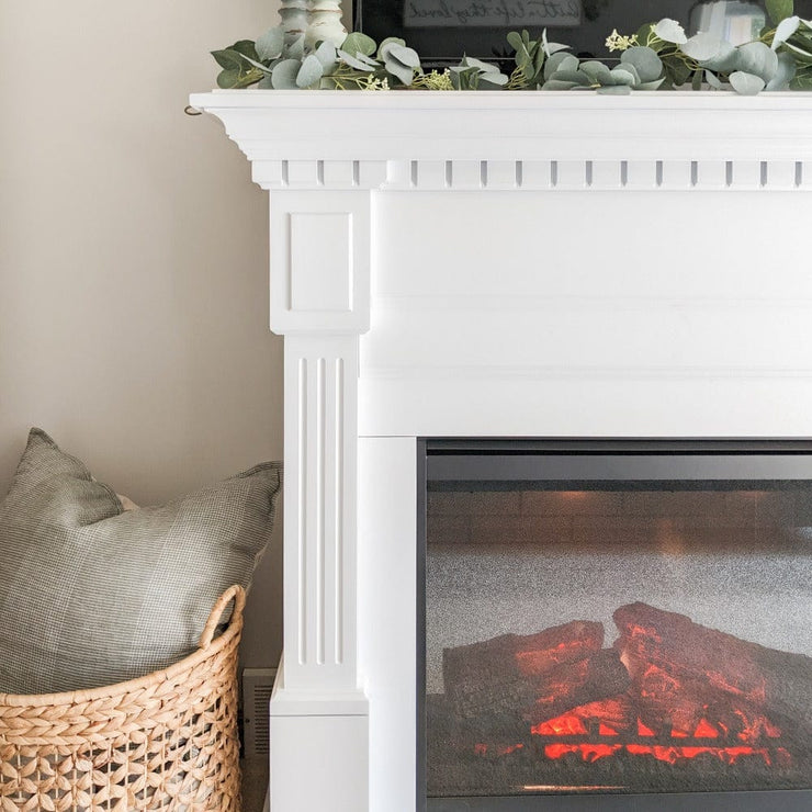 Sussex Electric Fireplace Mantel Package in White - Fire Pit Oasis