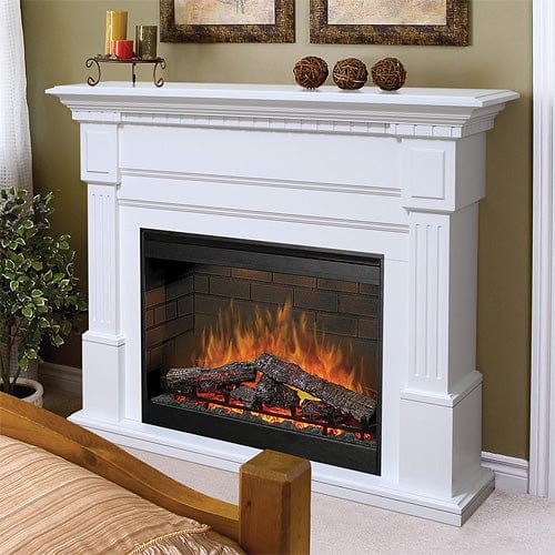 Sussex Electric Fireplace Mantel Package in White - Fire Pit Oasis