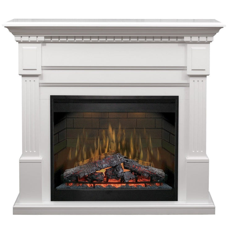 Sussex Electric Fireplace Mantel Package in White - Fire Pit Oasis