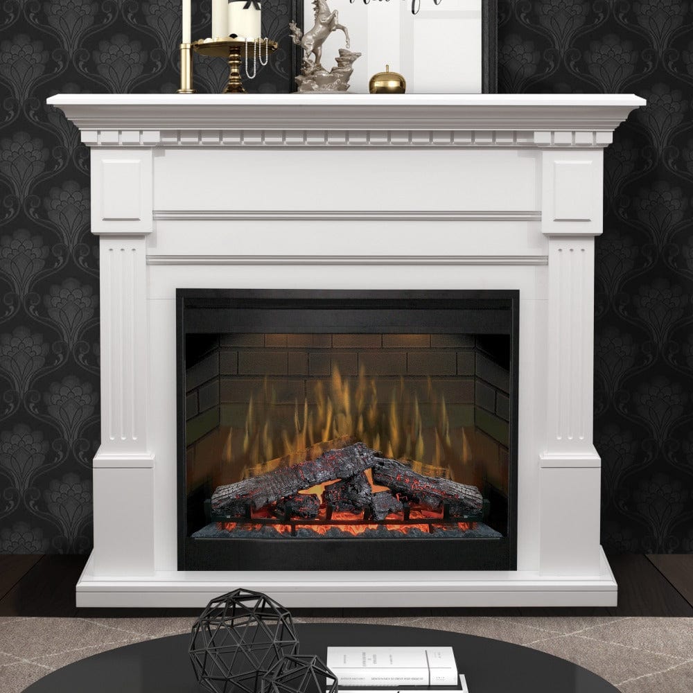 Sussex Electric Fireplace Mantel Package in White – Fire Pit Oasis