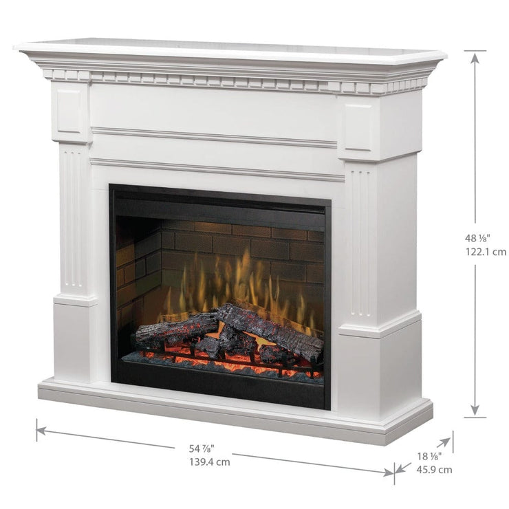 Sussex Electric Fireplace Mantel Package in White - Fire Pit Oasis