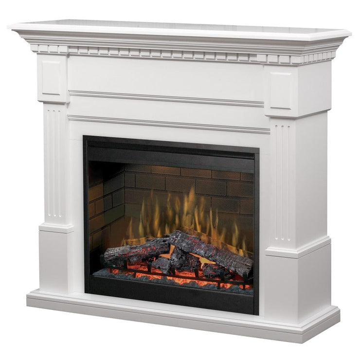 Sussex Electric Fireplace Mantel Package in White - Fire Pit Oasis