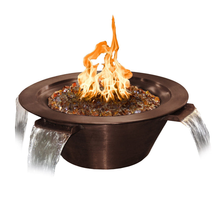 TOP Fires by The Outdoor Plus Cazo 4-Way Copper Water & Fire Bowl 30" - Fire Pit Oasis