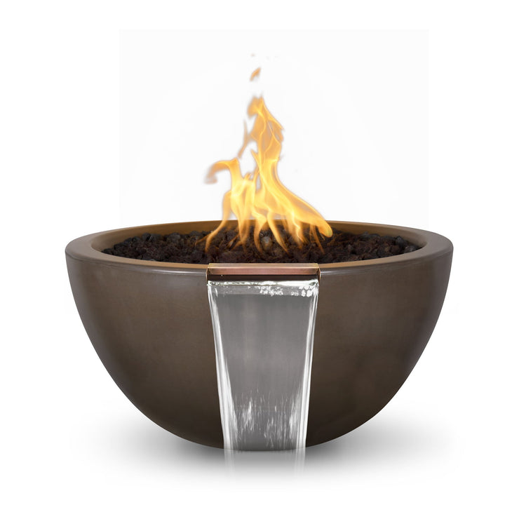 TOP Fires by The Outdoor Plus Luna Concrete Fire & Water Bowl 30" - Fire Pit Oasis