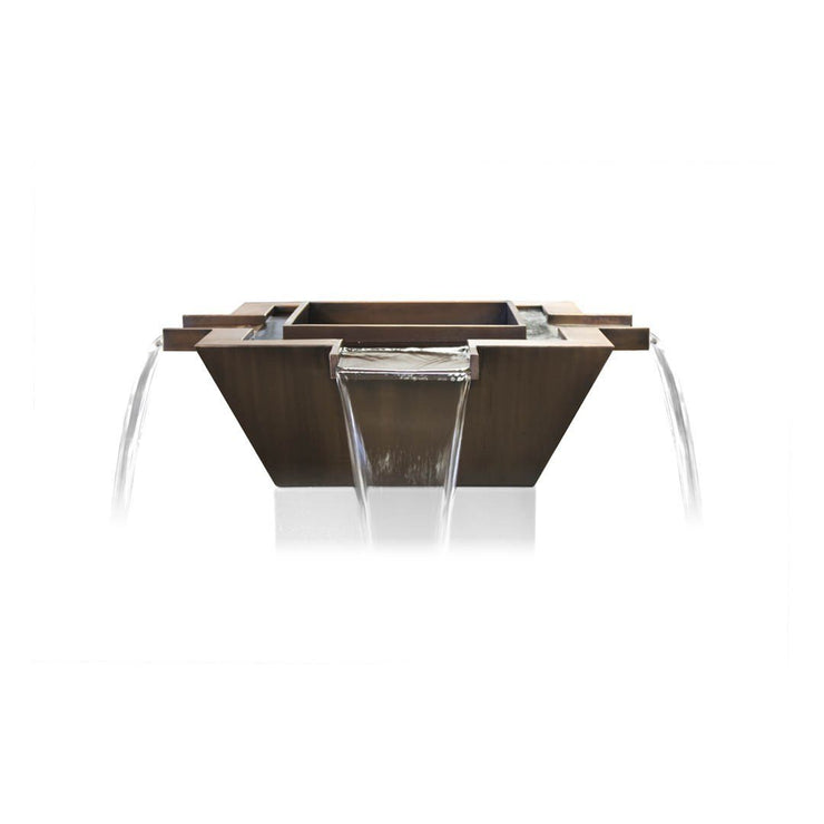 TOP Fires by The Outdoor Plus Maya Hammered Patina Copper 4-Way Fire & Water Bowl 36" - Fire Pit Oasis
