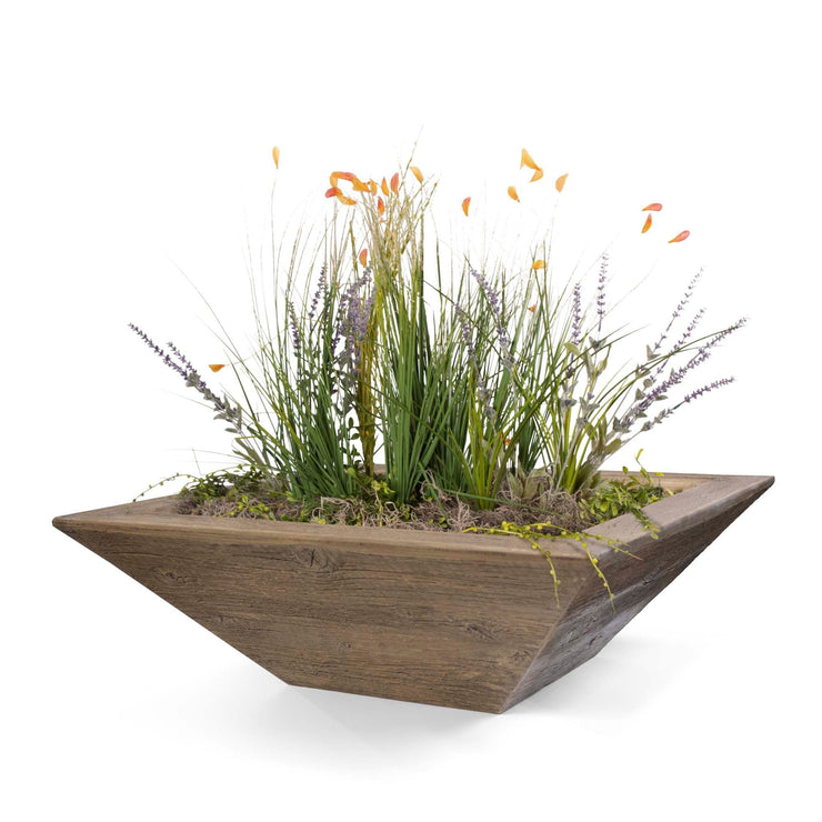 TOP Fires by The Outdoor Plus Maya Wood Grain Planter Bowl 24" - Fire Pit Oasis