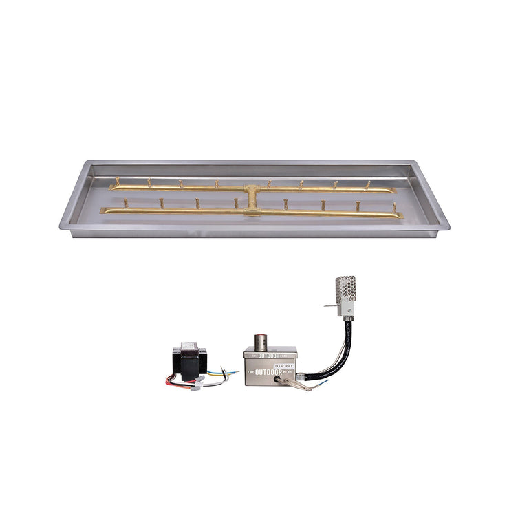 TOP Fires by The Outdoor Plus Rectangular Drop-In Pan 60" & 'H' Burner 48" - Fire Pit Oasis