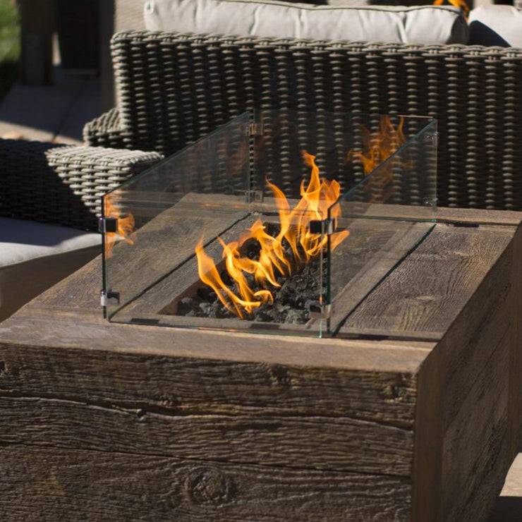 TOP Fires by The Outdoor Plus Rectangular Glass Wind Guard 31" x 24" - Fire Pit Oasis