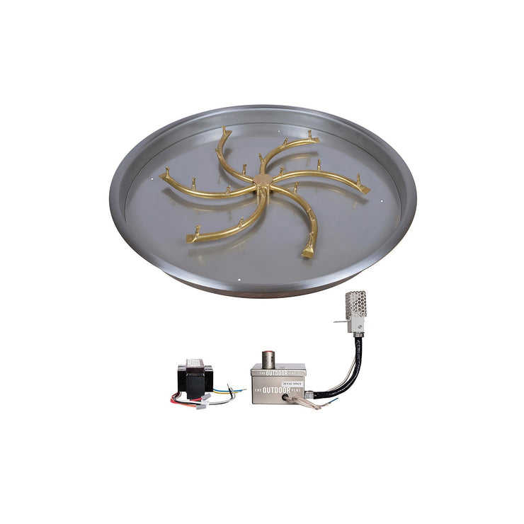 TOP Fires by The Outdoor Plus Round Drop-In Pan 31" & Bullet Burner 24" - Fire Pit Oasis