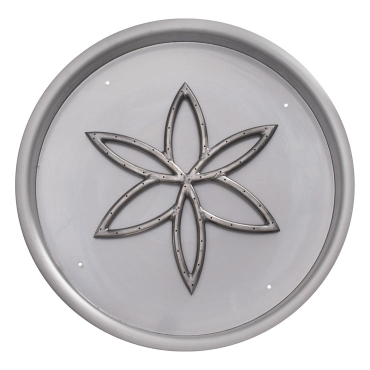 TOP Fires by The Outdoor Plus Round Stainless Steel Drop-In Pan 19" & Lotus Burner 12" - Fire Pit Oasis