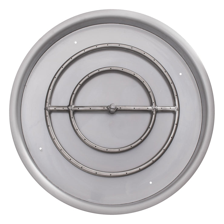 TOP Fires by The Outdoor Plus Round Stainless Steel Drop-In Pan 31" & Round Burner 24" - Fire Pit Oasis