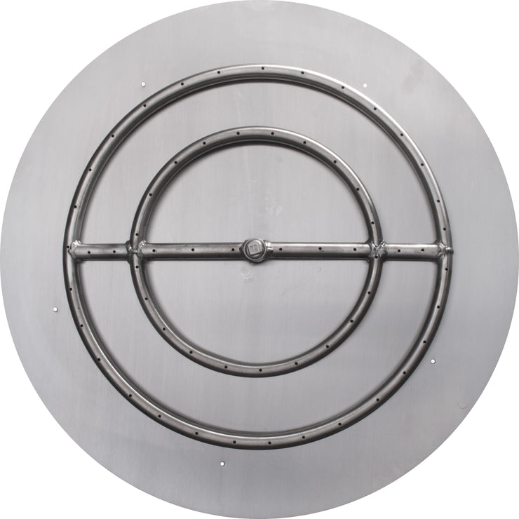 TOP Fires by The Outdoor Plus Round Stainless Steel Flat Pan 24" & Round Burner 18" - Fire Pit Oasis