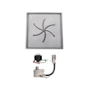 TOP Fires by The Outdoor Plus Square Stainless Steel Drop-In Pan 24" & Triple 'S' Burner 18" - Fire Pit Oasis