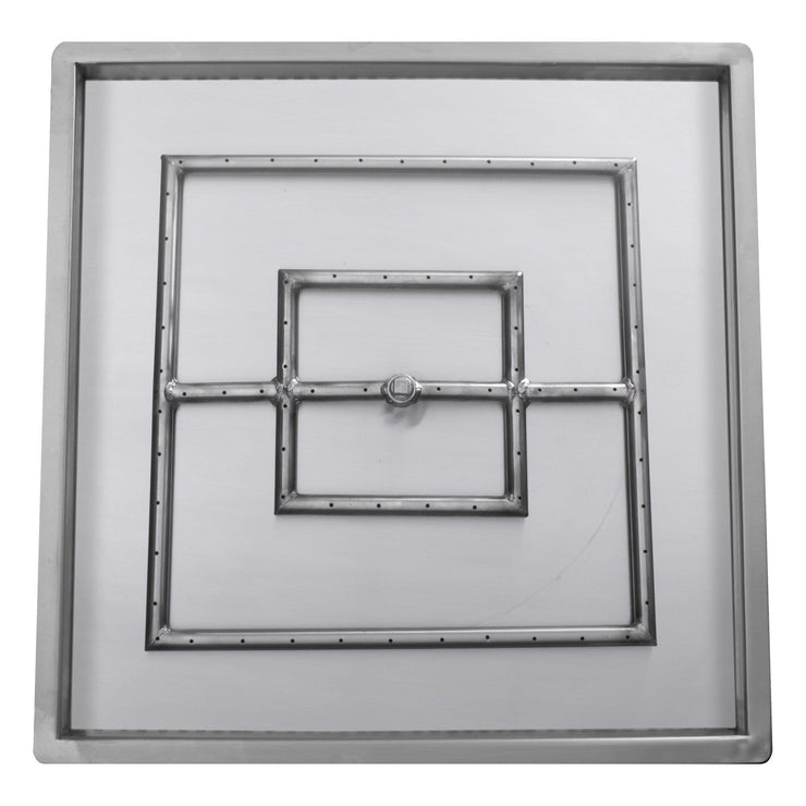 TOP Fires by The Outdoor Plus Square Stainless Steel Drop-In Pan 30" & Square Burner 24" - Fire Pit Oasis